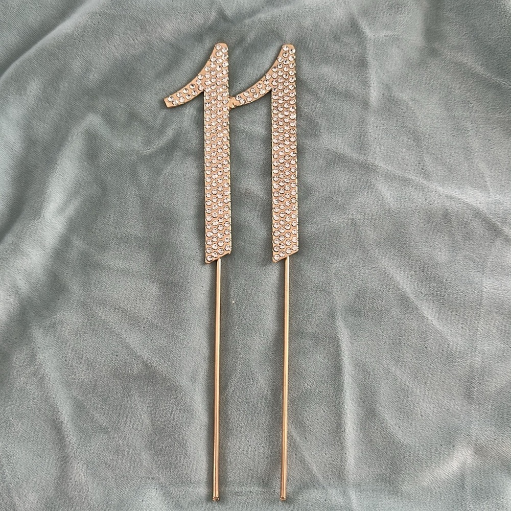 Gold Cake Topper with Rhinestones - Picture 5 of 7
